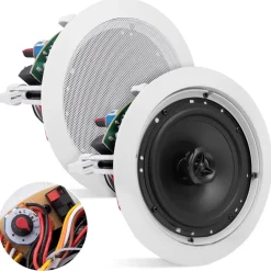 Ceiling/Wall Speaker 500W Flush Mount 2-Way Stereo White<Pyle Sale