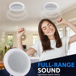 Ceiling/Wall Speaker 500W Flush Mount 2-Way Stereo White<Pyle Sale