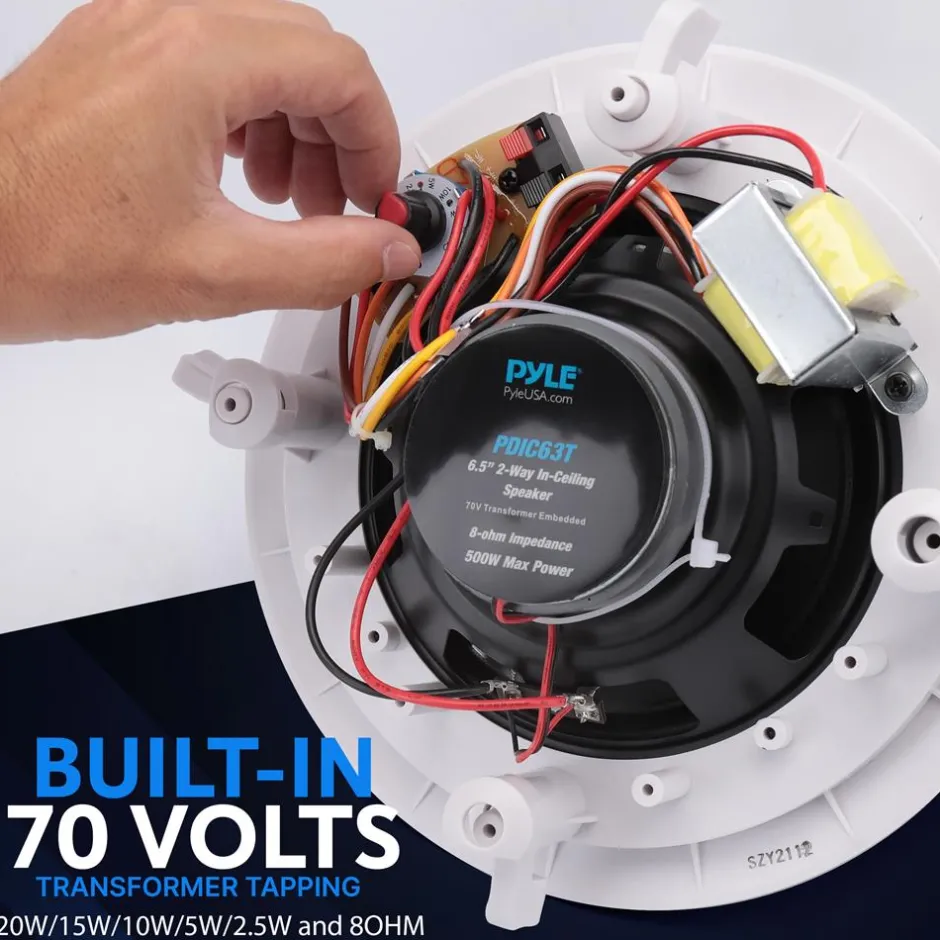 Ceiling/Wall Speaker 500W Flush Mount 2-Way Stereo White<Pyle Sale