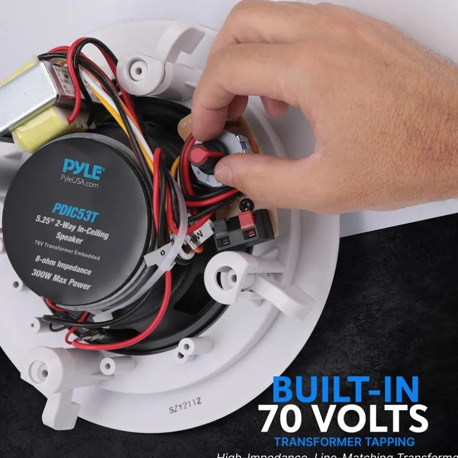 Ceiling/Wall Speaker 300W Flush Mount 2-Way Stereo White<Pyle Best