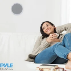 Ceiling/Wall Speaker 600W 2-Way Stereo, Flush Mount, White<Pyle Best