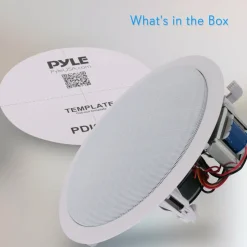 Ceiling/Wall Speaker 600W 2-Way Stereo, Flush Mount, White<Pyle Best