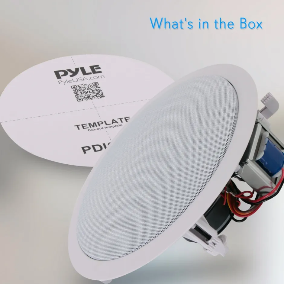 Ceiling/Wall Speaker 600W 2-Way Stereo, Flush Mount, White<Pyle Best