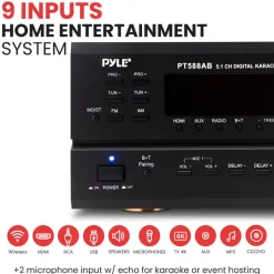 5.1-Ch. Bluetooth Home Theater Receiver<Pyle Discount