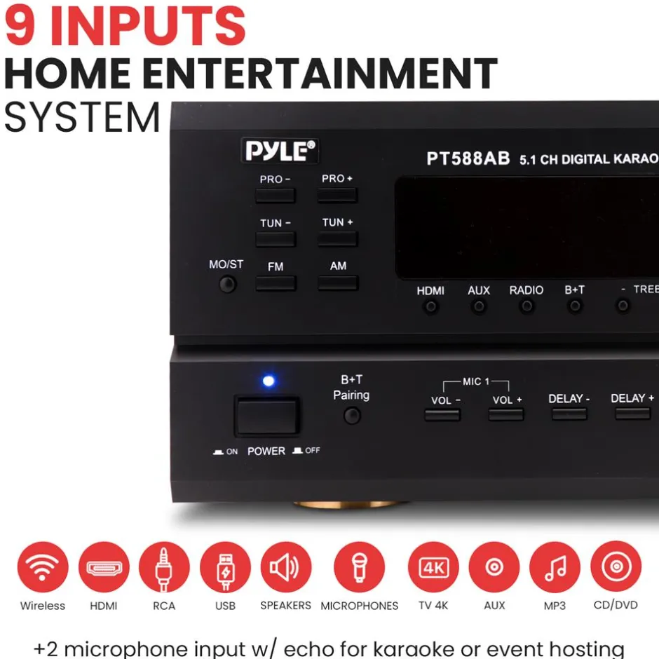 5.1-Ch. Bluetooth Home Theater Receiver<Pyle Discount