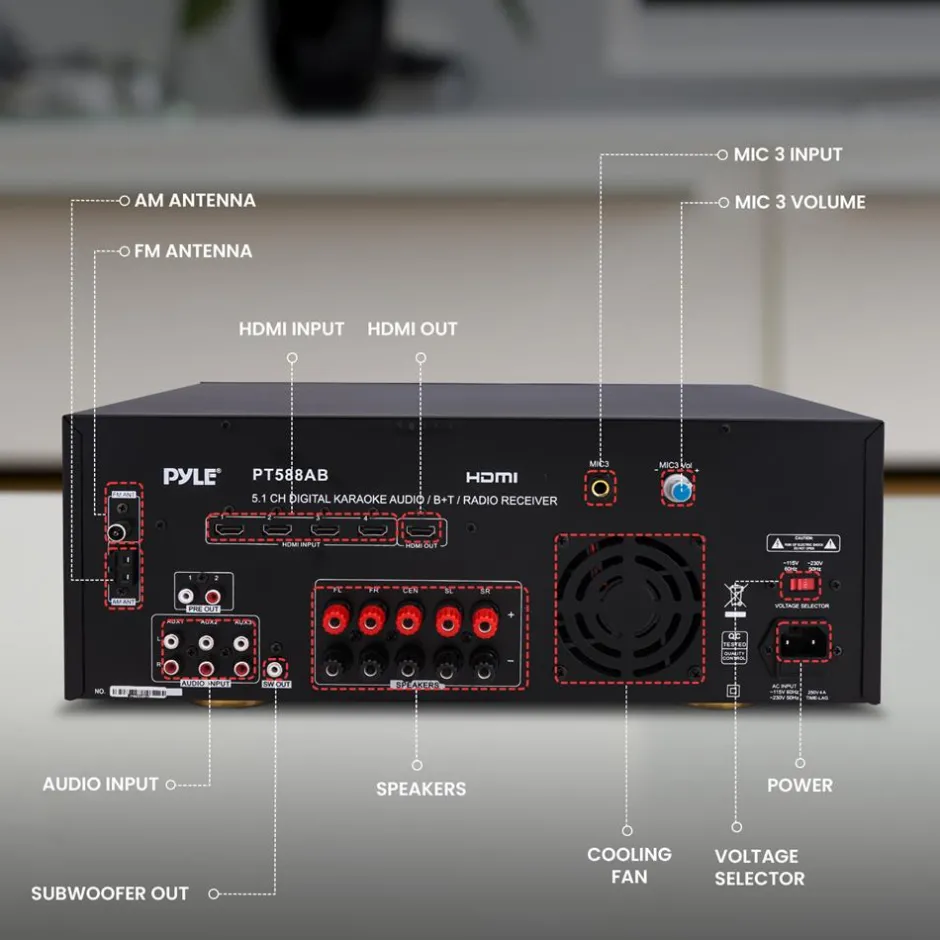5.1-Ch. Bluetooth Home Theater Receiver<Pyle Discount