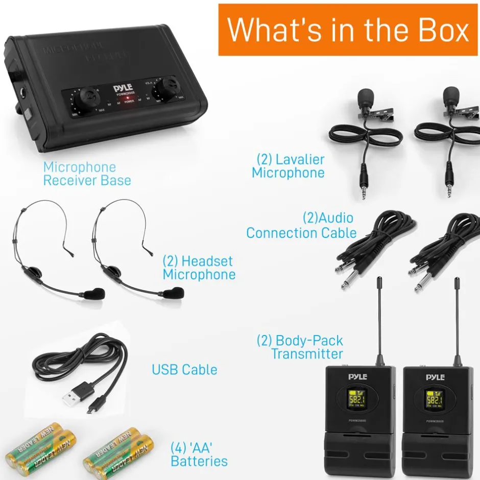 2-Ch. Desktop Wireless Microphone System<Pyle Outlet