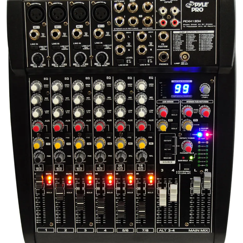 12-Ch. Stereo Mixer With Fx Processor<Pyle Clearance