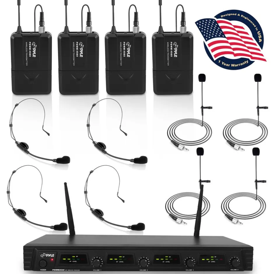 4-Ch. Uhf Wireless Microphone System<Pyle Hot