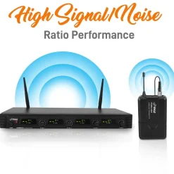 4-Ch. Uhf Wireless Microphone System<Pyle Hot