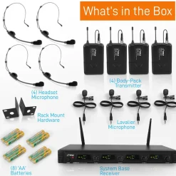 4-Ch. Uhf Wireless Microphone System<Pyle Hot