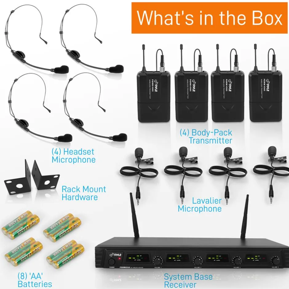 4-Ch. Uhf Wireless Microphone System<Pyle Hot