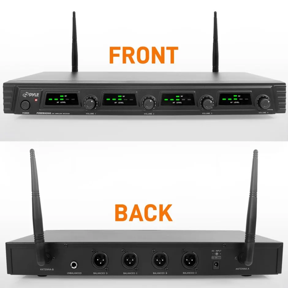 4-Ch. Uhf Wireless Microphone System Kit<Pyle Best