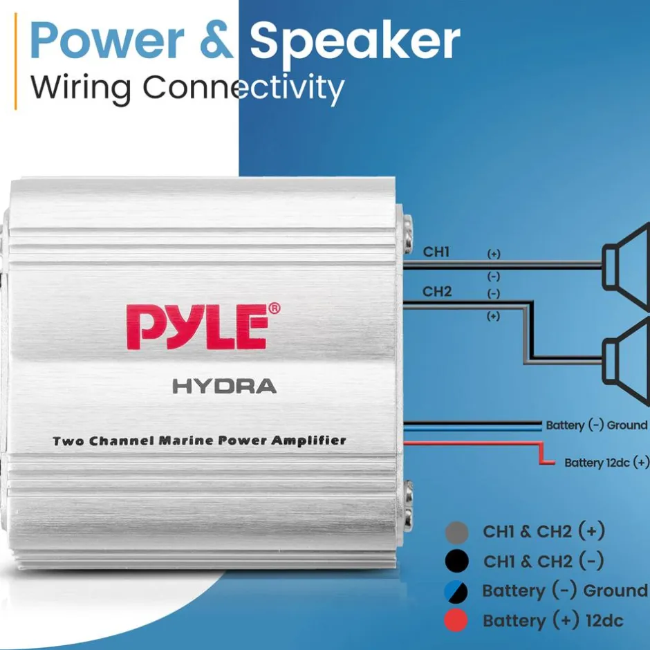 2-Ch. Waterproof Rated Marine Amplifier<Pyle Clearance