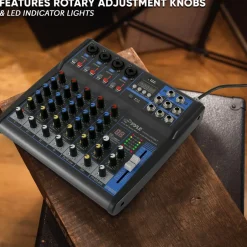 6-Channel Audio Mixer - Bluetooth Streaming - 48V Phantom Power<Pyle Hot