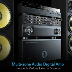 8-Channel Bluetooth Amplifier 4000W Multi-Zone Mixer with USB/AUX<Pyle Hot