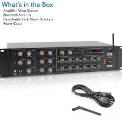8-Channel Bluetooth Amplifier 4000W Multi-Zone Mixer with USB/AUX<Pyle Hot