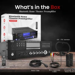 4-Channel Bluetooth Amplifier 1000W - CD/DVD Player, USB, FM Radio<Pyle Outlet