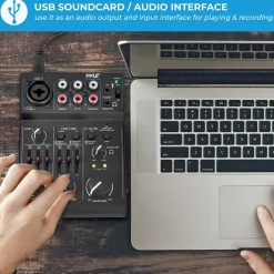 3-Channel Bluetooth Audio Mixer - Wireless Streaming, 18V Phantom Power<Pyle Sale