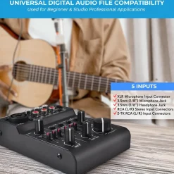 3-Channel Bluetooth Audio Mixer - Wireless Streaming, 18V Phantom Power<Pyle Sale