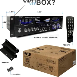 6-Channel Bluetooth Home Amplifier 1600W Wireless Streaming USB Inputs<Pyle Online