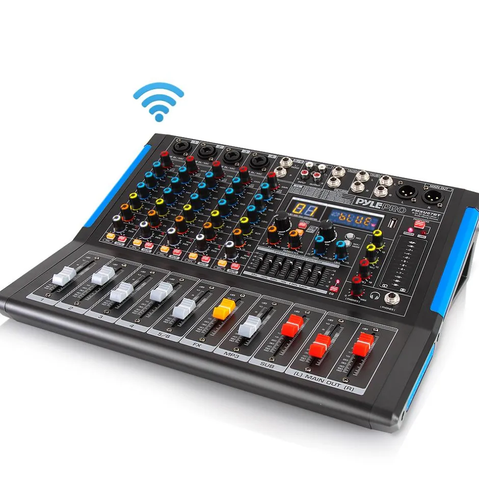 6-Channel Bluetooth Mixer - Pro Audio Control, 16 DSP Effects, USB Input<Pyle Online