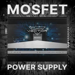 4-Channel Car Amplifier 2000W MOSFET Slim Design with Bass Boost<Lanzar