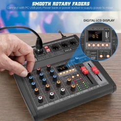 3-Channel DJ Audio Mixer - 16 DSP Effects, USB Interface, Phantom Power<Pyle Sale