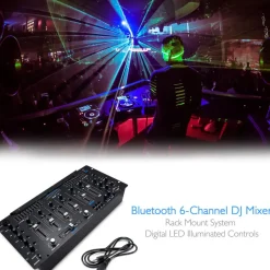 6-Channel DJ Mixer with Bluetooth, LED Controls, 10-Band Equalizer<Pyle Discount