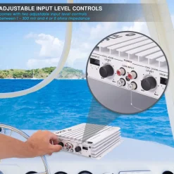 4-Channel Marine Amplifier 400W Waterproof Dual MOSFET Power Supply<Pyle Outlet