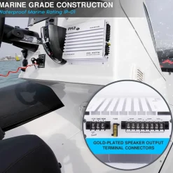 4-Channel Marine Amplifier 400W Waterproof Dual MOSFET Power Supply<Pyle Outlet