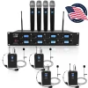8-Channel UHF Wireless Mic System, 164 ft Range, Digital Display<Pyle New