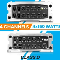 4-Channel Weather-Resistant Audio Amplifier 1200W Max Compact Design<Pyle Outlet