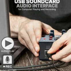 3-Channel Wireless DJ Mixer - Bluetooth 5.0, USB Interface, Phantom Power<Pyle Clearance