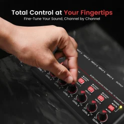 6-Channel Wireless Mixer, Low Noise, USB Sound Card, Compact Size<Pyle Clearance