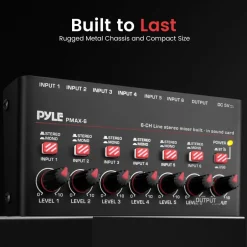 6-Channel Wireless Mixer, Low Noise, USB Sound Card, Compact Size<Pyle Clearance