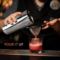 Cocktail Shaker Set 15 Pcs - Stainless Steel, Dishwasher Safe, Silver<NutriChef Online