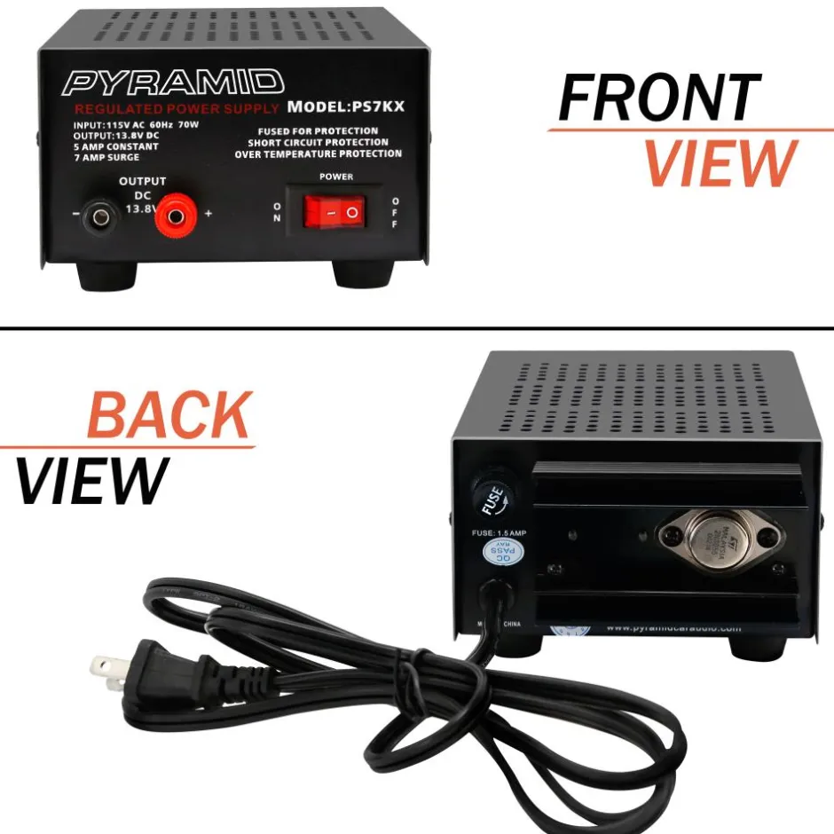 Compact Bench Power Supply 5A Linear Regulated 12V Converter<Pyramid Discount