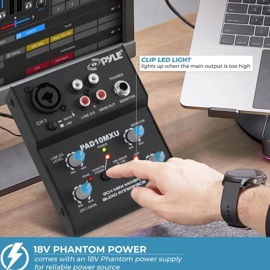 Compact Dj Mixer Pro Audio Interface<Pyle Discount