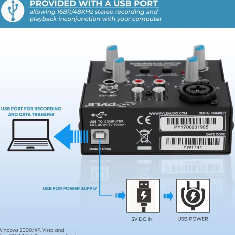 Compact Dj Mixer Pro Audio Interface<Pyle Discount
