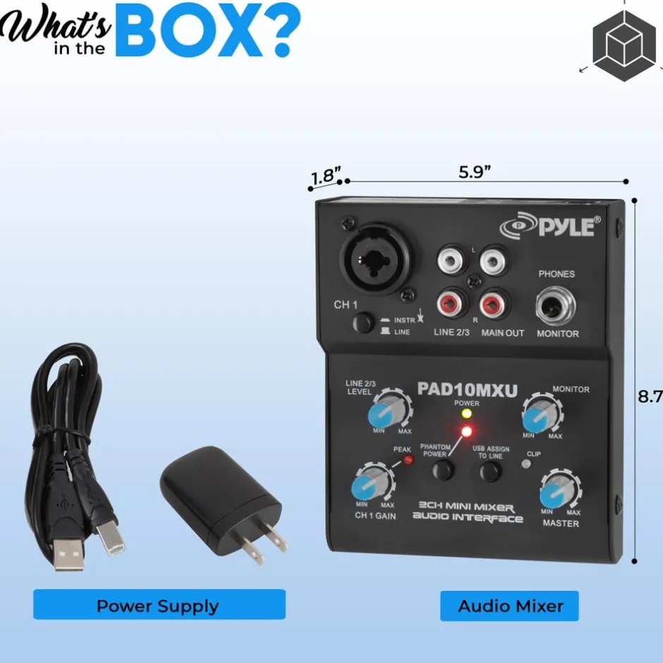 Compact Dj Mixer Pro Audio Interface<Pyle Discount