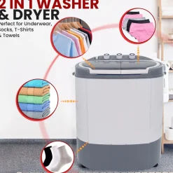 Compact Washer Dryer Combo, Space-Saving, 11lbs Capacity, Gray<Pure Clean Online