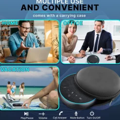 Conference Speakerphone Noise-Canceling Bluetooth HD Voice USB-C<Pyle New