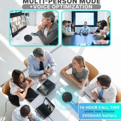 Conference Speakerphone Noise-Canceling Bluetooth HD Voice USB-C<Pyle New