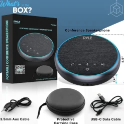 Conference Speakerphone Noise-Canceling Bluetooth HD Voice USB-C<Pyle New