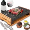 Cooking Stone Grill Set - Retains Heat - Natural Granite Stone<NutriChef Discount