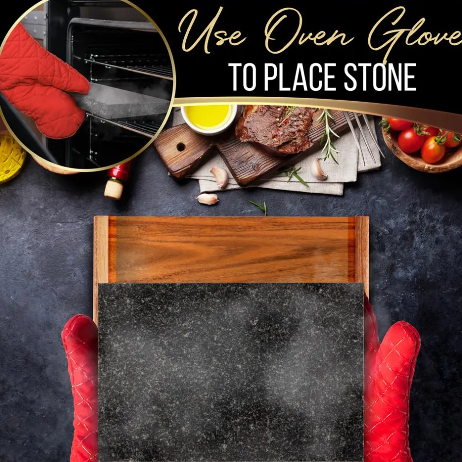 Cooking Stone Grill Set - Retains Heat - Natural Granite Stone<NutriChef Discount