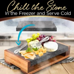 Cooking Stone Grill Set - Retains Heat - Natural Granite Stone<NutriChef Discount