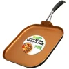 Copper Griddle Pan Non-Stick Coating Silicone Handle<NutriChef Discount