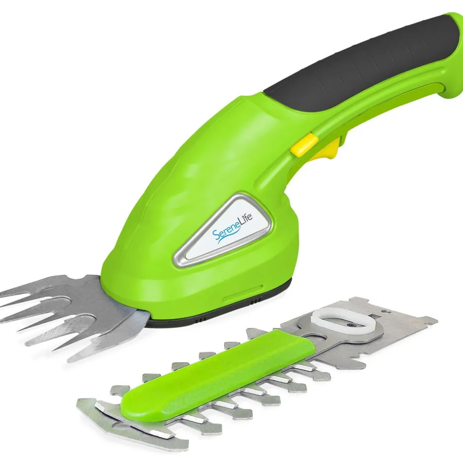 Cordless Grass Cutter & Hedge Trimmer, Rechargeable, Quick Change Blades, Green<Pyle